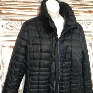 Marc New York Black Quilted Down Jacket L, Black Puffer Coat L